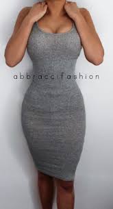 Gray Tank Top Bodycon Dress Stretchy Knee Length Sleeveless Ropa De Moda Ropa Ropa Tumblr