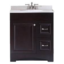 37.75'' h x 30'' w x 22'' d; Style Selections Espresso Integral Single Sink Bathroom Vanity With Cultured Marble Top Common 30 In X 19 In Actual 30 6 In X 18 6 In In The Bathroom Vanities With Tops Department At Lowes Com