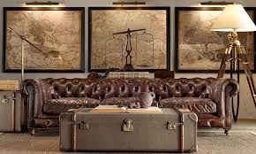 This steampunk living room looks awesome with dark wall, and cream sofa or couch. Steampunk Living Room Wild Country Fine Arts