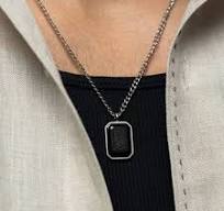 Alhamdulillah Necklace | Black Obsidian Stone | Men
