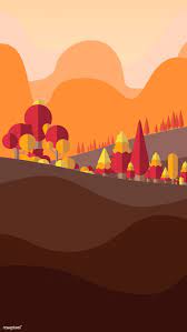 Orange Botany Flat Forest Vector Premium Image By Rawpixel Com Te Fall Wallpaper Nature Vector Art Wallpaper Iphone