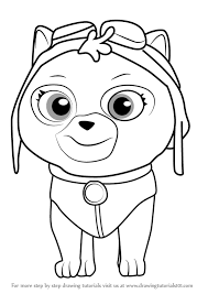 Learn How To Draw Cat Skye From Paw Patrol Paw Patrol Step By Step Drawing Tutorials Skye Paw Patrol Paw Patrol Paw Patrol Characters