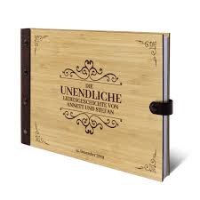 Die hochzeit ist ein höhepunkt im liebesleben. Personalisiertes Hochzeit Gastebuch Bambus A4 Quer Mit Lederrucken Liebesgeschichte