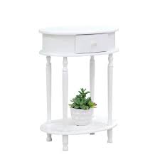 Homecraft Furniture White Oval End Table Wh114 The Home Depot In 2020 White End Tables Furniture End Tables