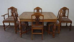 Ca 1930 39 S Walnut 6 Leg Dining Table With 6 Matching Dining Chairs Missing Leaf Features Solid Walnut Turned Legs On Dining Table Dining Table Legs Dining