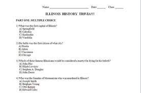 Here is a list of questions and answers … Illinois History Trivia Quiz By History House Teachers Pay Teachers