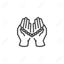 Choose any of 4 images and try to draw it. Praying Hands Holding Rosary Tasbih Line Icon Linear Style Sign Royalty Free Cliparts Vectors And Stock Illustration Image 148017188