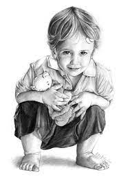 Children Potrait Drawing Persian Star Kids Portraits Children Sketch Pencil Art Drawings