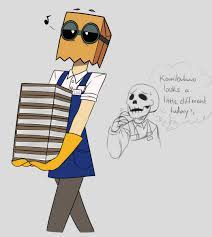 Well executed charcoal drawing of paper bags paper drawing. Liziedoodle On Twitter I Ve Been Watching Skull Face Bookseller Honda San And I One Of The Characters In The Anime Has A Paper Bag Head Just Like Dr Flug From Villainous So I