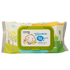 Khăn Ướt Em Bé Living Chok Chok Aloe Vera Hương Tự Nhiên 80 Tờ