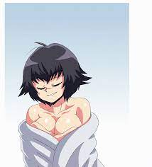 lewdamone, lady (devil may cry), capcom, devil may cry (series), devil may  cry 5, animated, animated gif, 1girl, abs, bed sheet, black hair, blue  eyes, breasts, cleavage, crossed bangs, exhibitionism, gradient background,