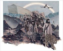 Noah Leaving The Ark With All Of His Family And The Animals Bible Pictures Art Christian Art