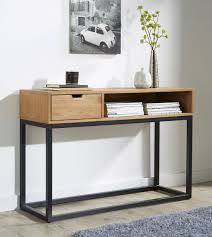 Ellery Storage Console Table Made Of Solid Oak With Drawer Hallway Industrial Console Tables Farmhouse Console Table Rustic Console Tables