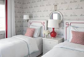 To achieve a colorful accent wall, consider red and white striped ceilings and a canopy over the bed will make your kids feel like they're at the circus. Red White And Blue Kids Rooms Project Nursery