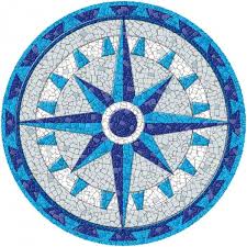 Pool Tiles Entrancing Drop In Pool Mosaics With Compass Mosaic Designs On Medallion Tile Patterns 600x600 Jpg 600 600 Mosaik Gulv Projekter