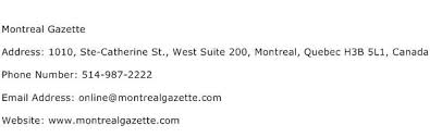 Последние твиты от montreal gazette (@mtlgazette). Montreal Gazette Address Contact Number Of Montreal Gazette