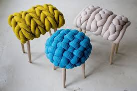 Freeform crochet and modern crochet designs. Funky Knitted Chairs Adorable Home