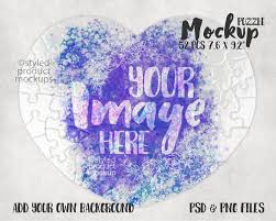 Dye Sublimation 52 Piece Heart Shaped Puzzle Mockup Add Your Own Image And Background In 2020 Shape Puzzles Puzzle Design Heart Shapes