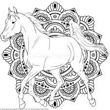 Elegant and detailed, there is enough here to color to satisfy the most creative and sophisticated artistic needs. Printable Horse Mandala Coloring Pages Novocom Top