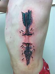 A broken arrow tattoo an arrow with the tip broken off of it may seem like it represents defeat, but it actually symbolizes the end of a battle. Broken Arrow Tattoo Shefalitayal