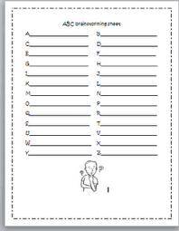 Abc Brainstorming Chart Classroom Freebies Teaching