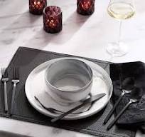 Black Faux Leather Placemat + Reviews | CB2