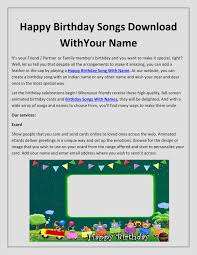 A rite of passage for musicians is having a song on the top 40 hits radio chart. Happy Birthday Songs Download With Your Name Pdf Docdroid