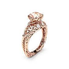 Celtic Engagement Ring 14k Rose Gold Celtic Ring Unique Etsy In 2021 Celtic Engagement Rings Morganite Engagement Ring Engagement Rings