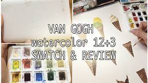Van Gogh Watercolor 12 3 Pocket Set Swatch Review