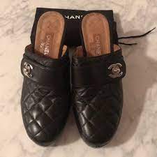 Chanel Shoes Authentic Chanel Black Quilted Clogs Sz 4 2 Poshmark