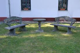 Check spelling or type a new query. Vintage Concrete Garden Benches With Table Retro Station