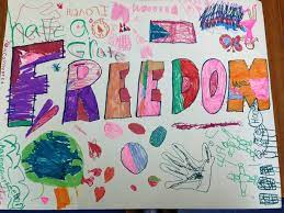 While it may look like they are just making a mess they can actually be learning art will also teach your preschooler how to make a decision when they are picking out colors or what supplies to use. More Juneteenth Posters 1 3rd Grade Members Made Posters Expressing Their Definition Of Freedom Activities For Kids Essay Contests Activities