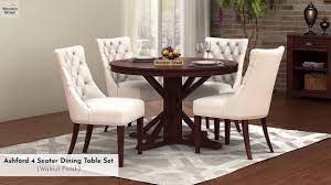 Enjoy your fun mealtimes with this double extension dining table is a modern solution for small spaces it transforms from a 6 seater table to a 12 seater simply by pulling on one. 4 Seater Dining Table Set Buy Ashford 4 Seater Dining Set In Online From Wooden Street Youtube