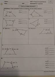 4 • used a ruler and protractor correctly to measure lengths and angle sizes although these results may not be totally. Unit 7 Polygons Quadrilaterals Homework 4 Anwser Key Rectangles Gina Wilson Answer Key Sule S Album