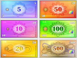 Gefakte banknoten als taschentücher und als servietten. Spielgeld Ausdrucken Vorlagen