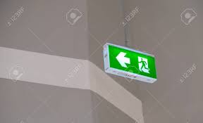 Fire Exit Light Sign Green Emergency Exit Sign Showing The Way Stock Photo Picture And Royalty Free Image Image 111433072