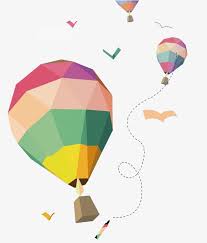 Mosaico Colorido Balao De Ar Quente Hot Air Balloon Cartoon Balloon Cartoon Air Balloon