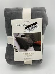 Threshold Velvet Channel Stitch StandardQueen Gray | eBay