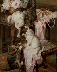 Http Victorianstyle Web Blogspot It Minnie Rosa Bebb A R W A 1857 1938 Kittens Playing Lat Katzen Kunst Katzenzeichnung Katzen Silhouette