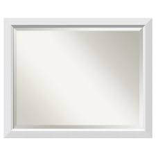 | long narrow wall mirror 35.8h, gold wood framed wall accent mirror from peru. 32 X 26 Blanco Wood Framed Bathroom Vanity Wall Mirror White Amanti Art Target