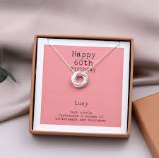 For extra brownie points, you could customise the card with their name. Sterling Silver Happy 60th Birthday Necklace By Attic Notonthehighstreet Com