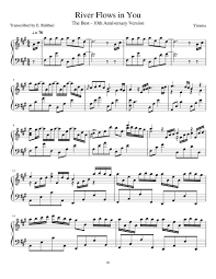 How To Play River Flows In You On Piano River Flows In You Sheet Music River Flow In You Sheet Music Flow