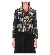 Pin By Modesens On Gucci Floral Leather Jacket Embroidered Leather Jacket Studded Leather