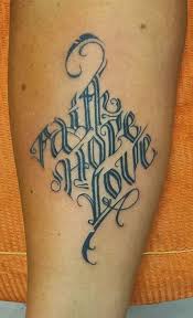 With scripture from the hebrews 11: 90 Cool Faith Hope Love Tattoo Designs Body Art Guru
