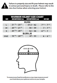 Organized Helmet Head Size Chart 2019