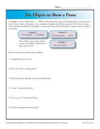 Worksheets for all parts of speech, including nouns, verbs, adjectives, and adverbs. The Ellipsis To Show A Pause Punctuation Worksheets