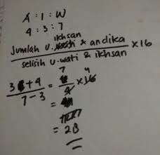 Lima tahun lalu umur ani 4 kali umur boni. Perbandingan Umur Andika Ikhsan Dan Watu Adalah 4 3 7 Jika Selisih Umur Wati Dan Ikhsan Adalah 16 Brainly Co Id