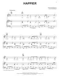 Happier olivia rodrigo lyrics chords piano. Olivia Rodrigo Happier Sheet Music Download Printable Pdf Score Sku 493618