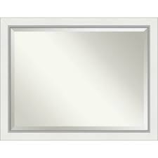 Safari 8×10 framed bathroom wall art set in white. 45 X 35 Eva White Silver Framed Bathroom Vanity Wall Mirror Amanti Art Target