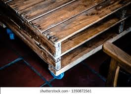1 or 2 pallets, chunky wood next i measured out 2x 23 and 2x 36 inch pallet wood planks for the frame and attach to legs (see image). Wooden Coffee Table Made Pallet Stock Photo Edit Now 1350872561